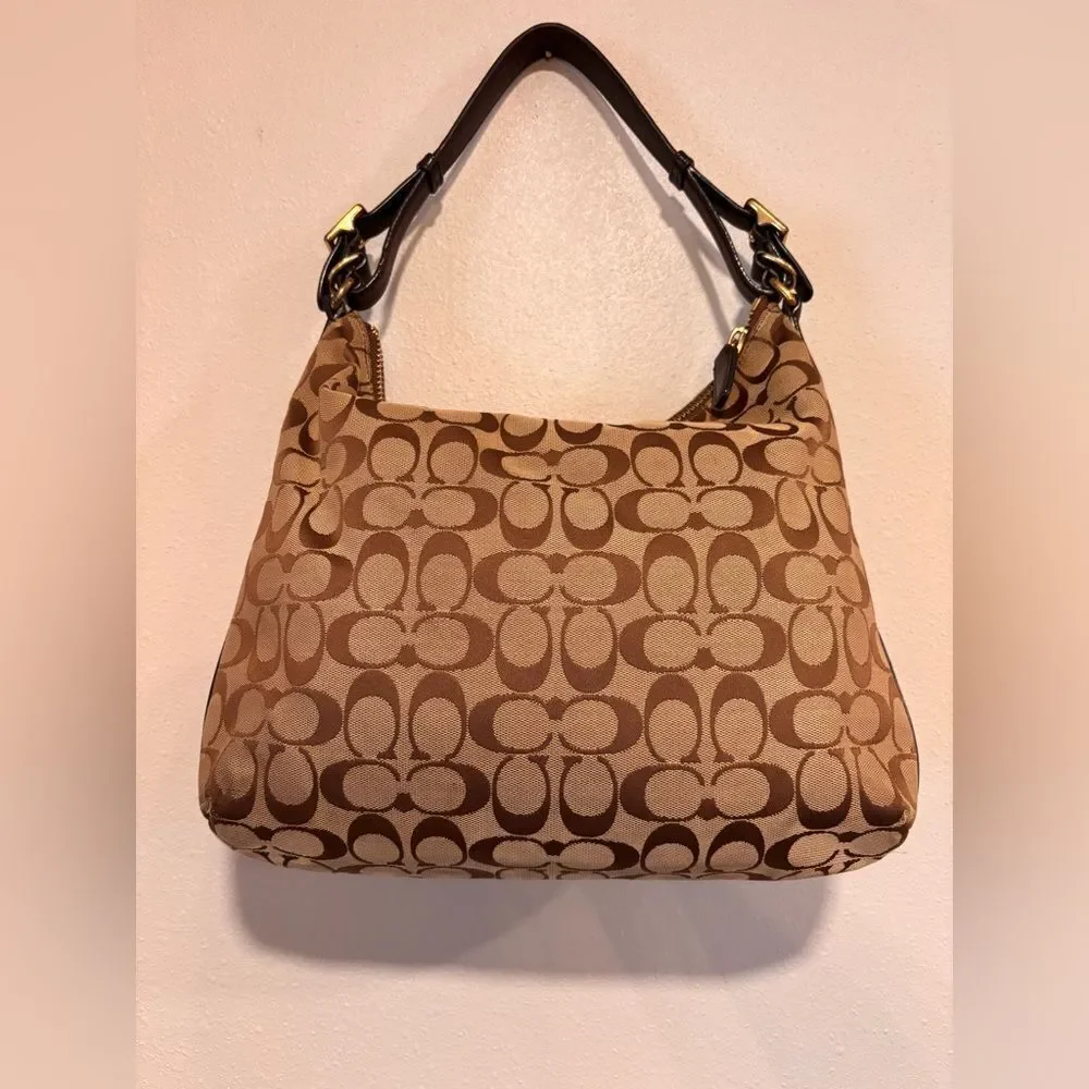 Authentic Y2K Coach Legacy Courtenay Signature Hobo Bag - Khaki/Mahogany